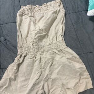 Body Central Linen Blend Strapless Outfit
